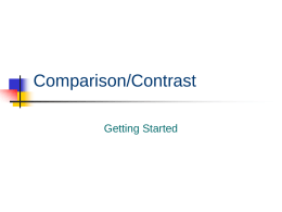 Compare/Contrast Essay