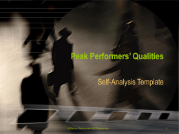 Peak Performers` Qualities Analysis