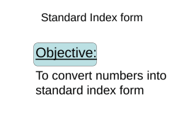 Standard Index form