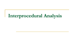 Introduction to Interprocedural Analysis