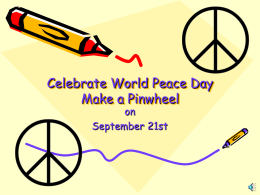 Celebrate World Peace Day Make a Pinwheel