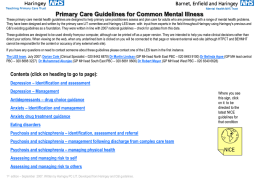 Clinical Guidelines for primary care