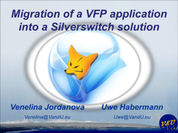 Migration of a VFP application into a Silverswitch - dFPUG