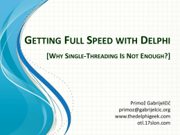 Getting Full Speed with Delphi