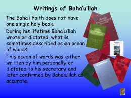 4. The writings of Baha`u`llah