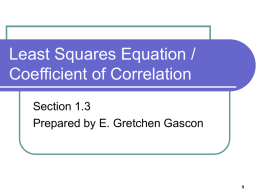 Equations of Least Squares
