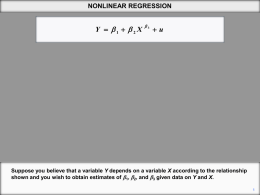 Nonlinear regression algorithm 1. Guess b 1 , b 2 , and b 3 . b 1 , b 2