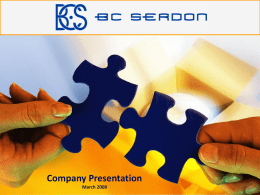 BC Serdon – Services Presentation