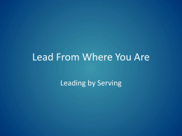 Lead From Where You Are