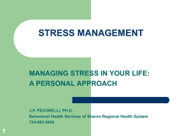 STRESS MANAGEMENT - Wellness Proposals