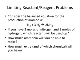 Limiting Reactant/Reagent Problems - Dr. Vernon-