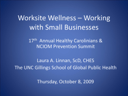 Workplace Wellness - Working with Small Businesses