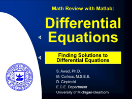 Differential Equations - University of Michigan