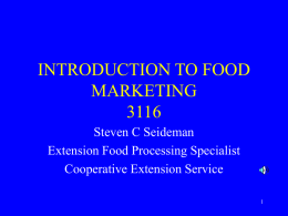 Introduction to Food Marketing