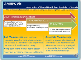 Presentation_Auto - AMHPS - Association of Mental Health Peer