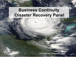 Business Continuity / Disaster Recovery Panel