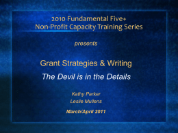 Grant Writing Slides 2011 - PlayBook Consulting Group