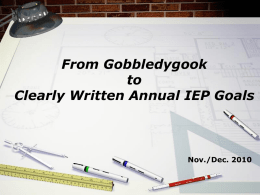 From Gobbledygook to Clearly Written Annual IEP