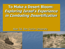 Israel`s Experience with Desertification