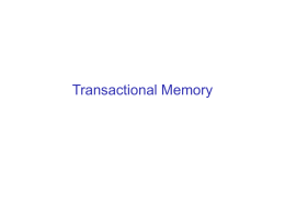 Transactional Memory - Computing Systems Laboratory