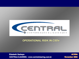 Operational Risks in CDS Elizabeth Garbayo