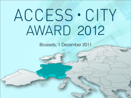 Access City Award 2012 - France. Brussels, December 2011.