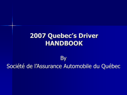 2007 Quebec`s Driver HANDBOOK