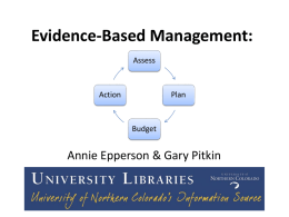 Evidence-based Management - Library Assessment Conference