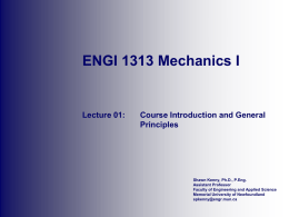 Lecture 01 - Faculty of Engineering and Applied Science