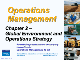 Operations Strategy in a Global Environment