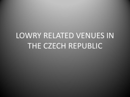 ANCETOR RELATED VENUES IN THE CZECH REPUBLIC