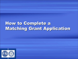 (5) How to complete a Matching Grant Application Form
