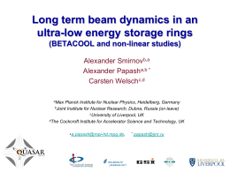 Long term beam dynamics in an ultra-low energy - COOL`11