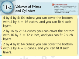 10-5 Volumes of Prisms and Cylinders