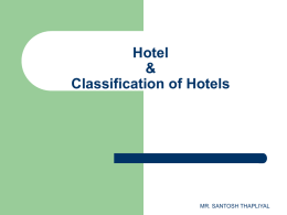 mr. santosh thapliyal classification of hotels