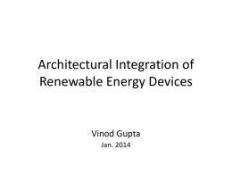 Architectural Integration of Renewable Energy Devices