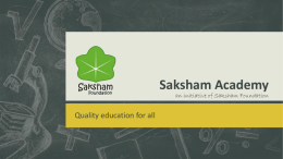 Vision - About Saksham Foundation