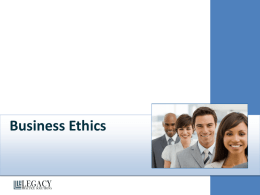 What is Ethics? - Legacy University