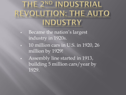 The 2nd Industrial Revolution: The Auto Industry