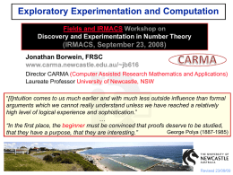 Exploratory Experimentation and Computation - carma