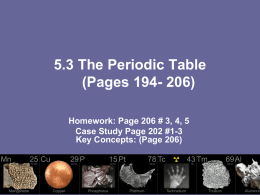 5.3 The Periodic Table (Pages 194- 206)