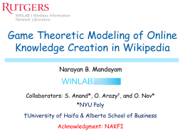 Game Theoretic Modeling of Online Knowledge Creation in