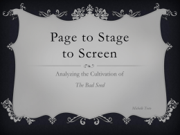 The Bad Seed-Page to Stage to Screenx - FilmandDrama