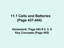 11.1 Cells and Batteries (Page 437-444)