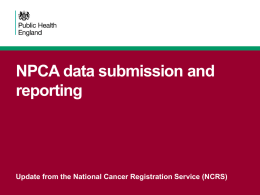 Regina Lally: NPCA data submission and reporting: update from the