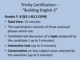 Introduction to Trinity Certification – Buidling English