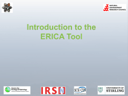 Introduction to the ERICA Tool