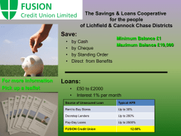 Overview of Fusion - Fusion Credit Union