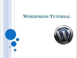 Wordpress Tutorial - Mr Mc Garry`s Website