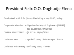 Engr. Felix O.O. Doghudje
